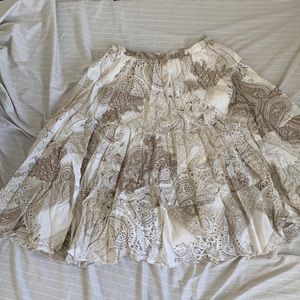 tan pattered petticoat style skirt